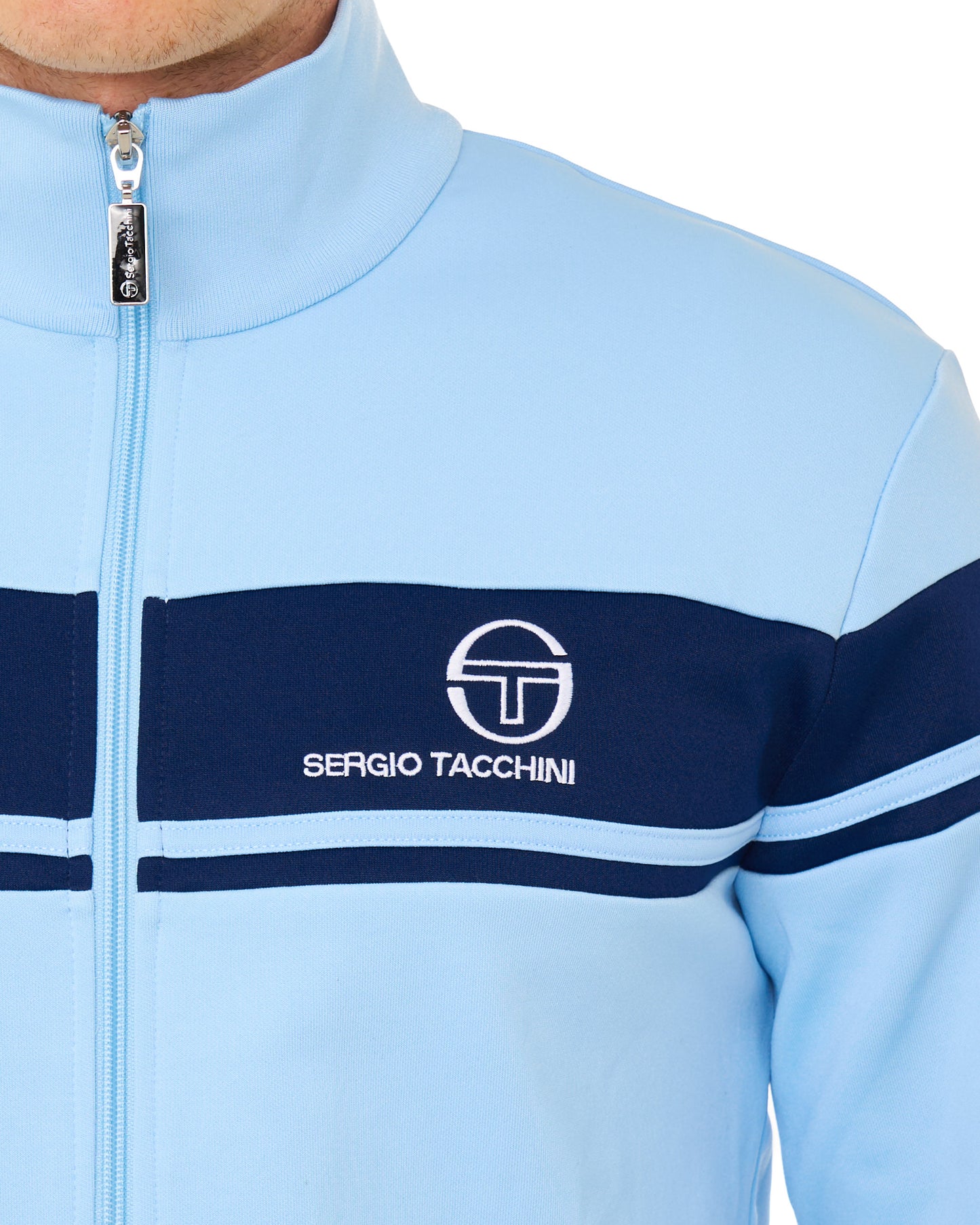 Sergio Tacchini Masters Track Top Sky Blue/Navy