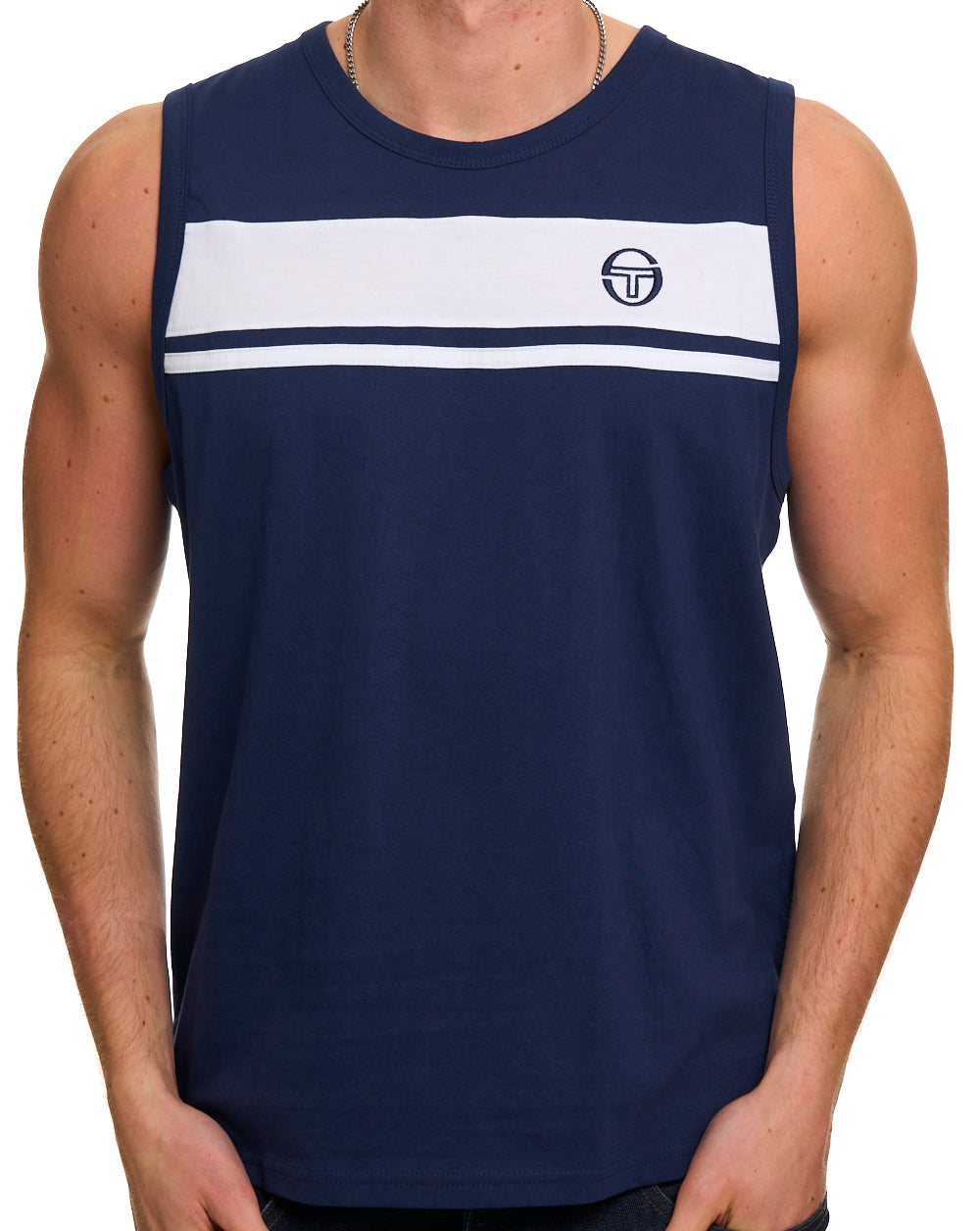 Sergio Tacchini Masters Vest Navy Blue/White