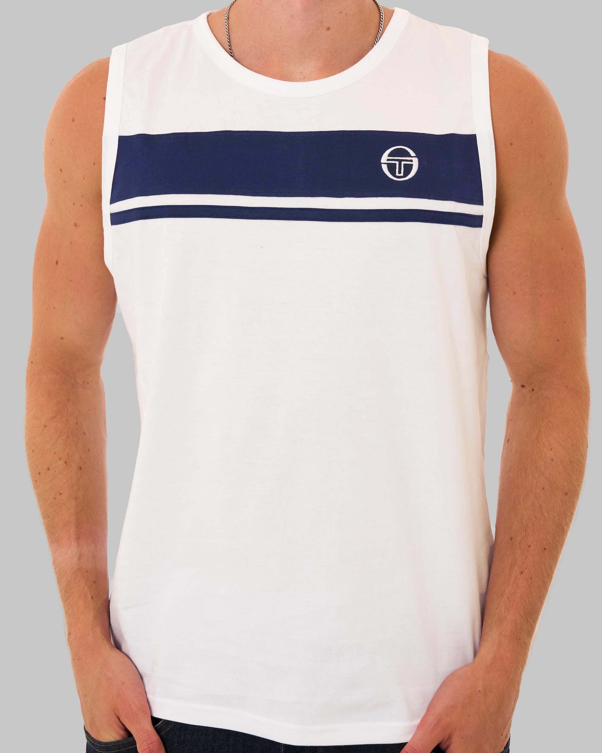 Sergio Tacchini Masters Vest White/Navy
