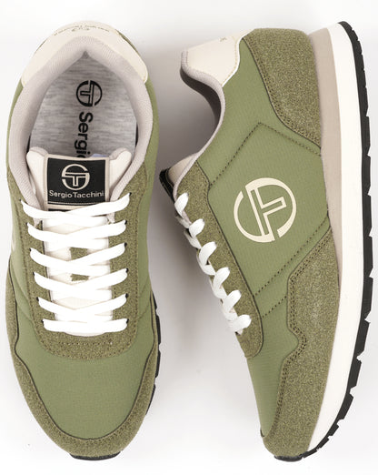 Sergio Tacchini Mile Mix Trainers Light Khaki/Off White