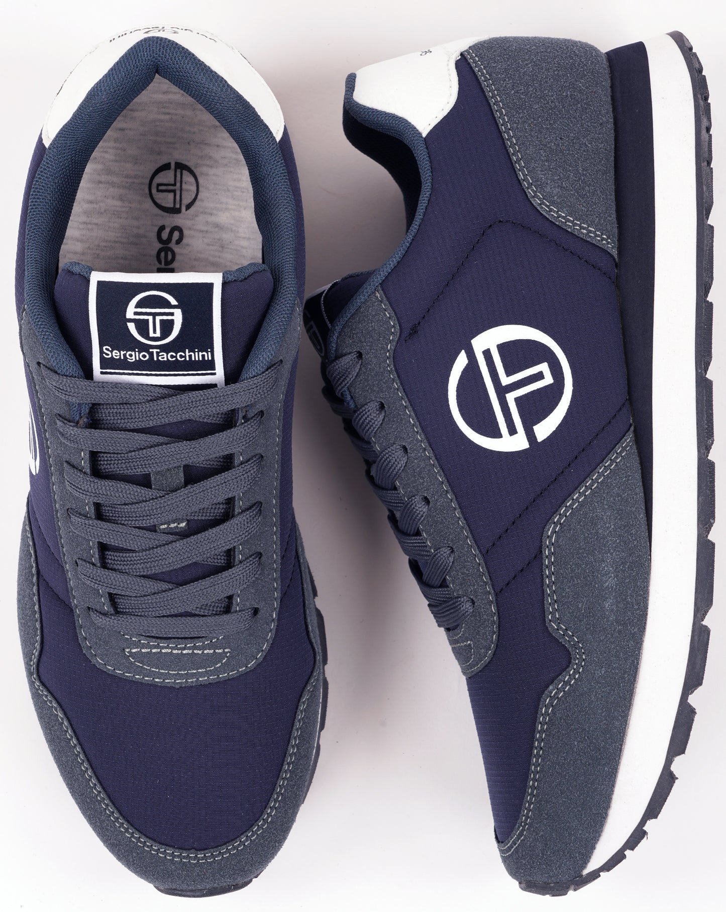 Sergio Tacchini Mile Mix Trainers Navy Blue Jeans