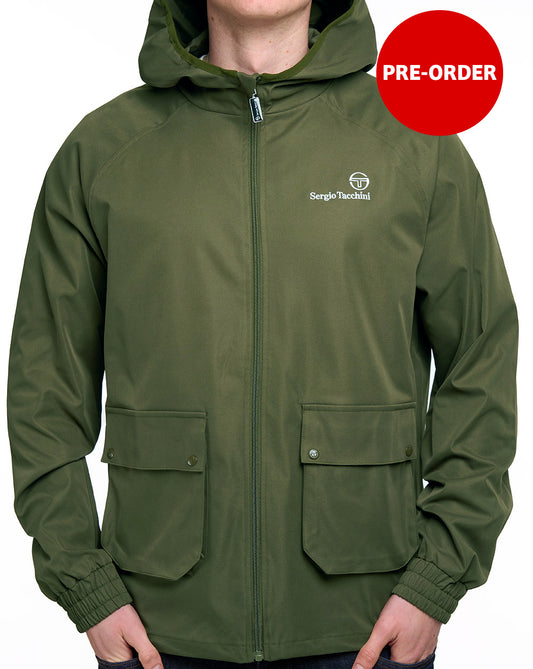Sergio Tacchini Hooded Casual Jacket Dark Olive