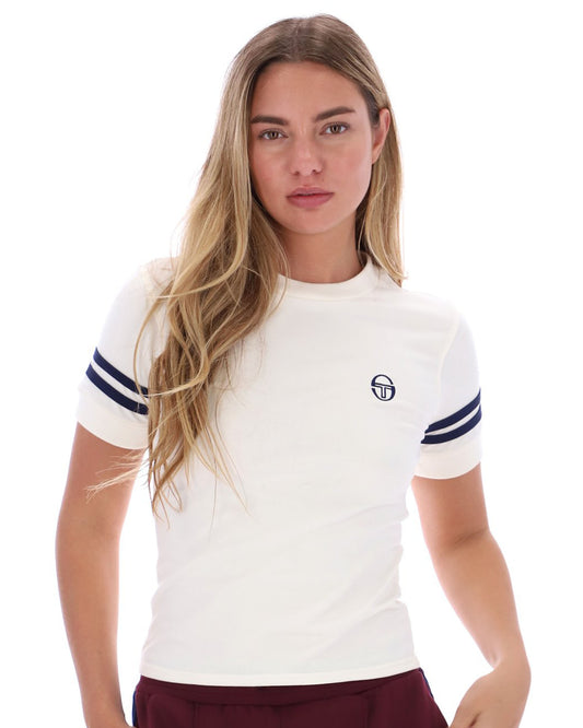 Sergio Tacchini Women Sergio Tacchini Miss Sella T Shirt Gardenia/Maritime Blue