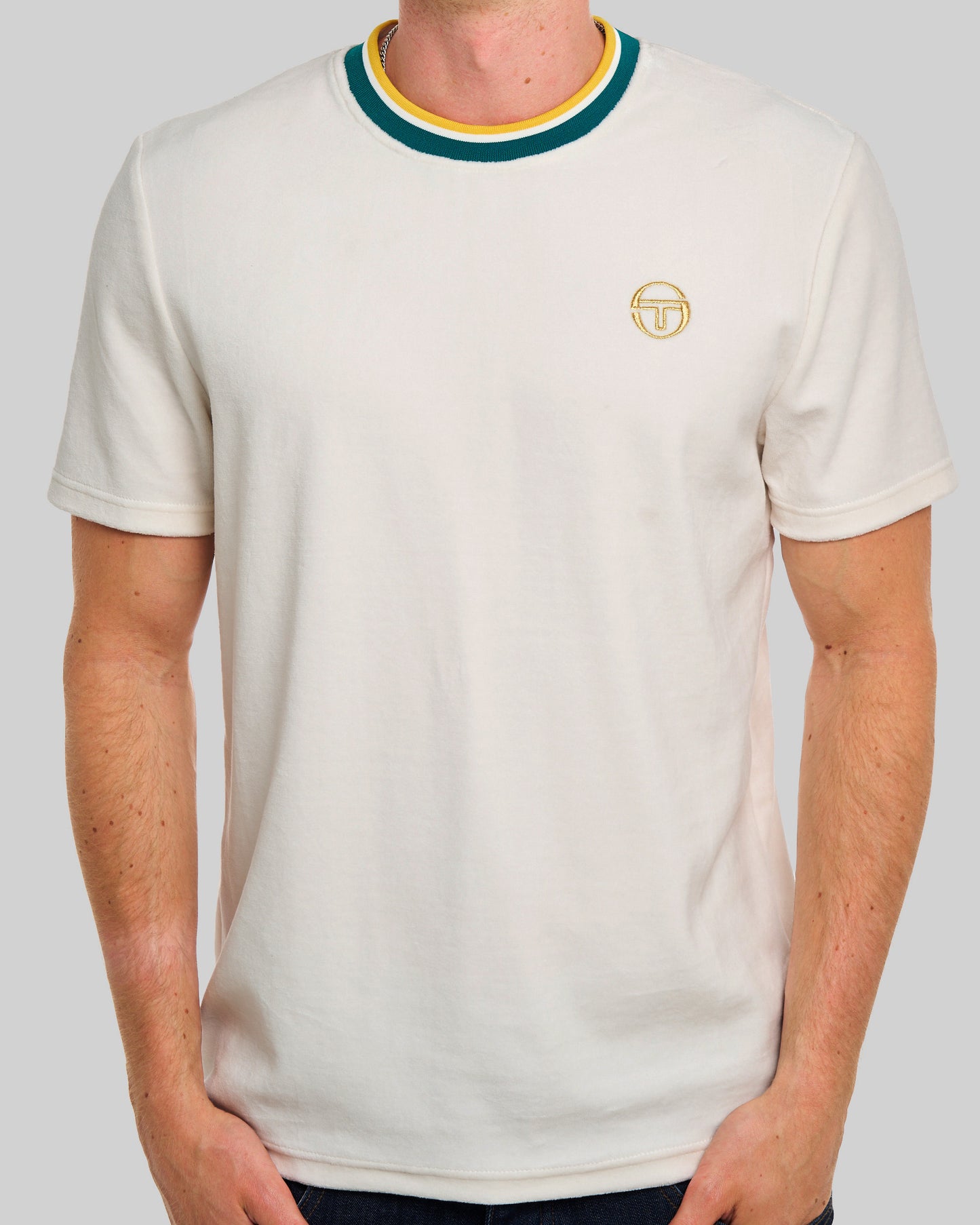 Sergio Tacchini Monte Velour T Shirt Gardenia