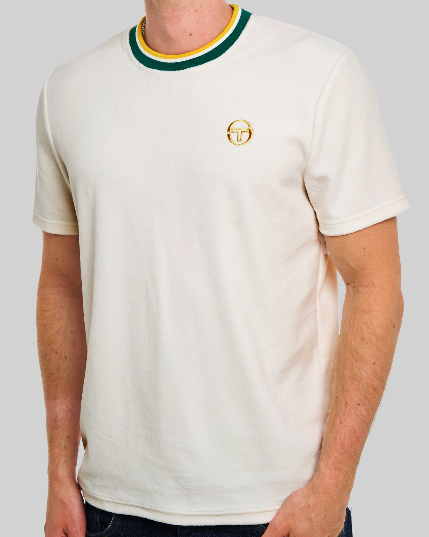 Sergio Tacchini Monte Velour T Shirt Gardenia