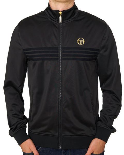 Sergio Tacchini Multi Stripe Track Top Black/Gold Lurex