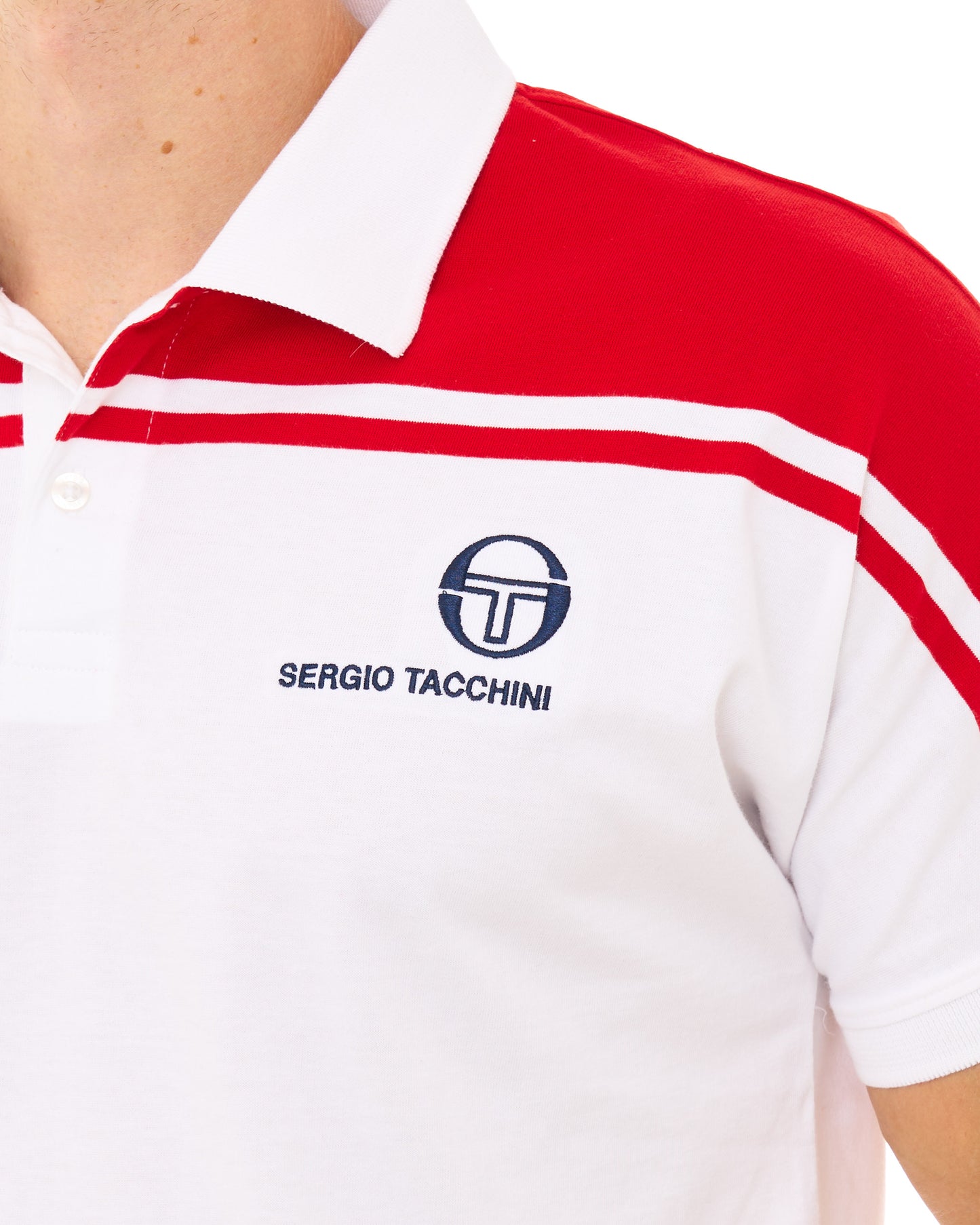 Sergio Tacchini New Young Line Polo Shirt White/Dark Red