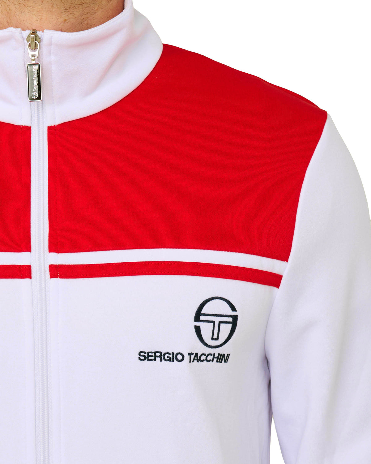 Sergio Tacchini New Young Line Track Top White/Dark Red