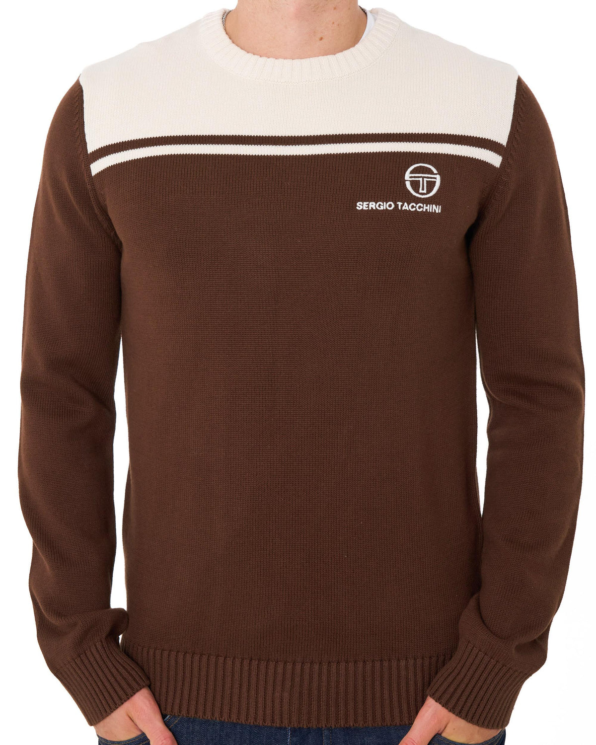 Sergio Tacchini New Young Line Crew Knit Brown/Gardenia