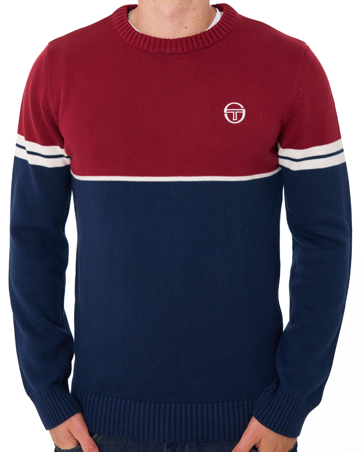 Sergio Tacchini Orion Knit Jumper Merlot/Navy Blue