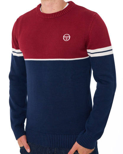 Sergio Tacchini Orion Knit Jumper Merlot/Navy Blue