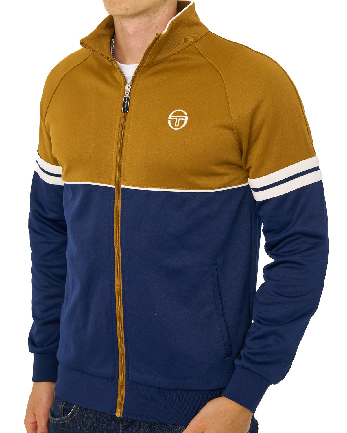 Sergio Tacchini Orion Track Top Golden Brown/Navy