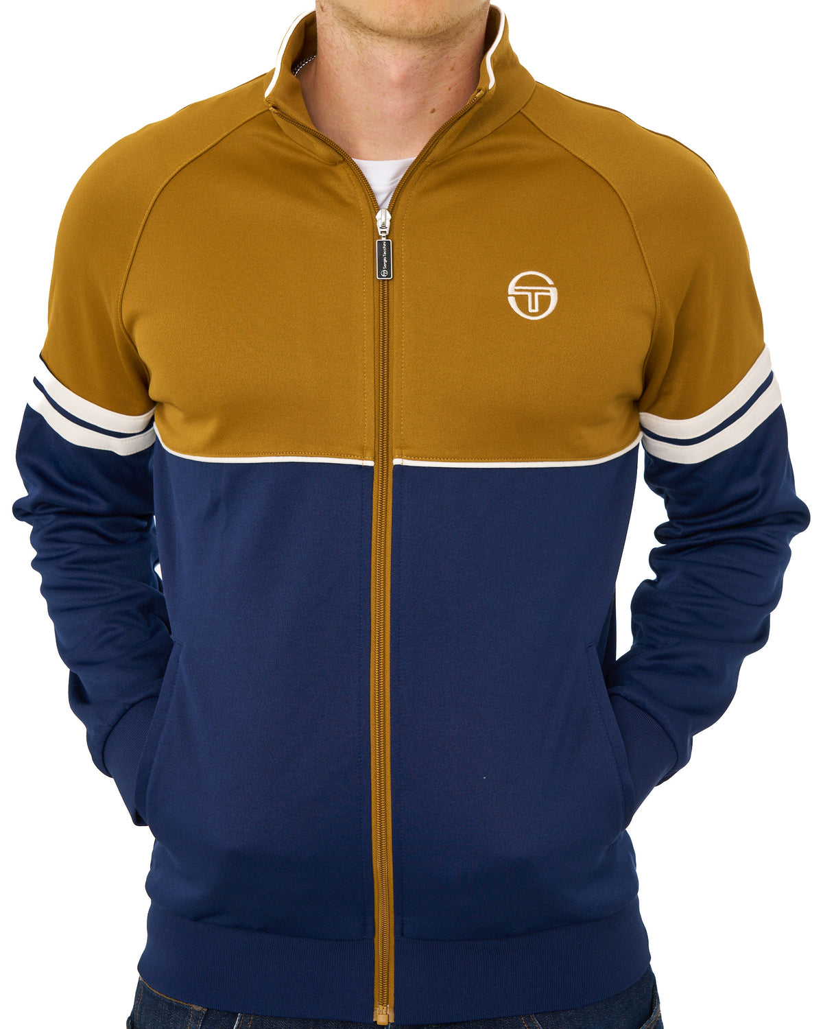 Sergio Tacchini Orion Track Top Golden Brown/Navy