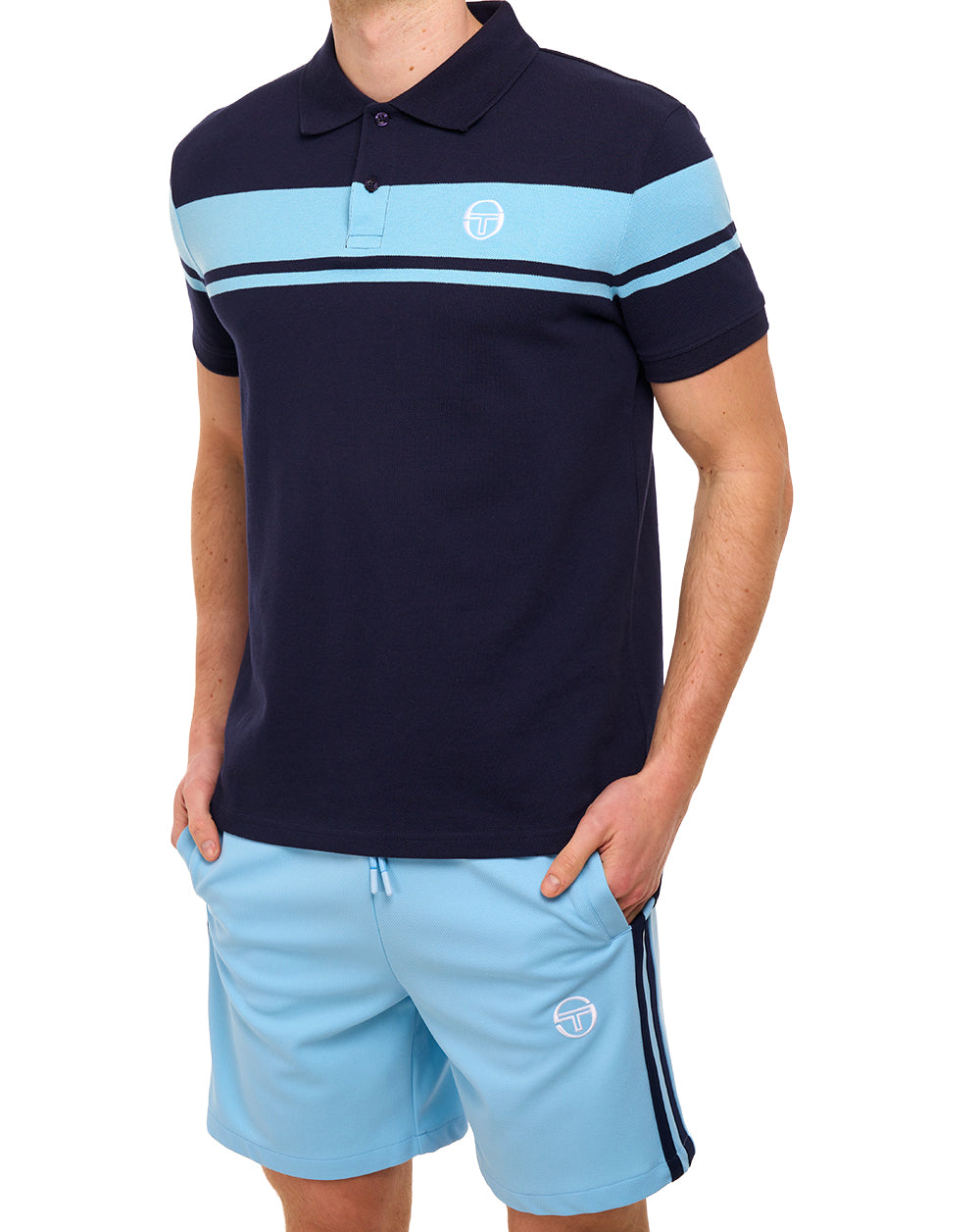 Sergio Tacchini Young Line Polo Shirt Navy Blue/Baltic Sea