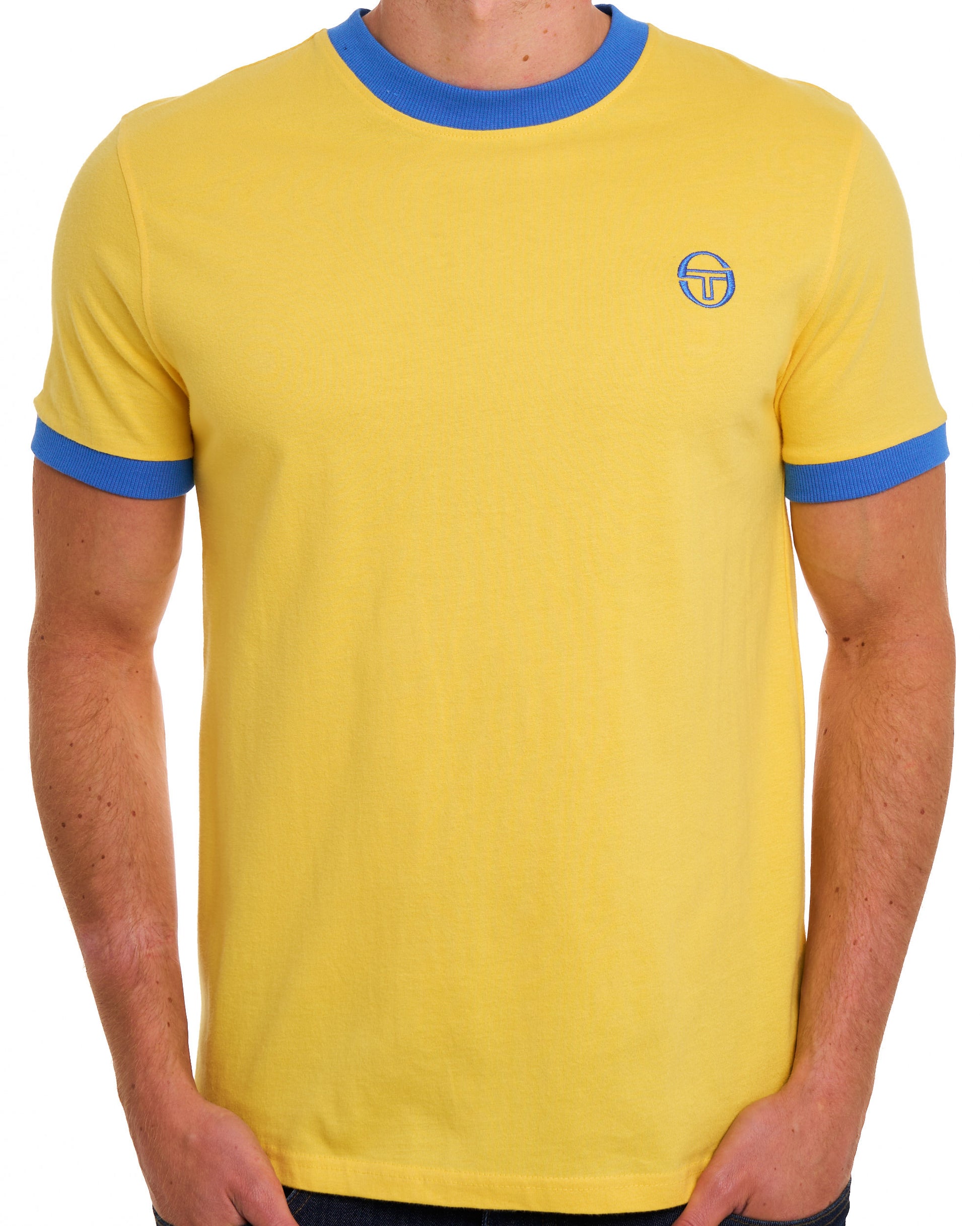 Sergio Tacchini Pro Ringer T Shirt Yellow/Blue