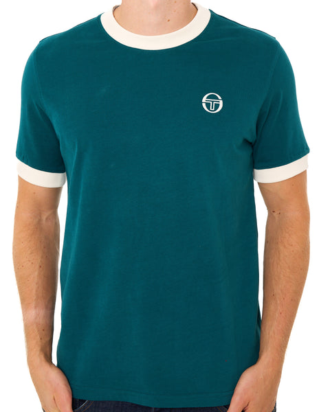 Sergio Tacchini Pro Ringer T Shirt Deep Teal/Gardenia