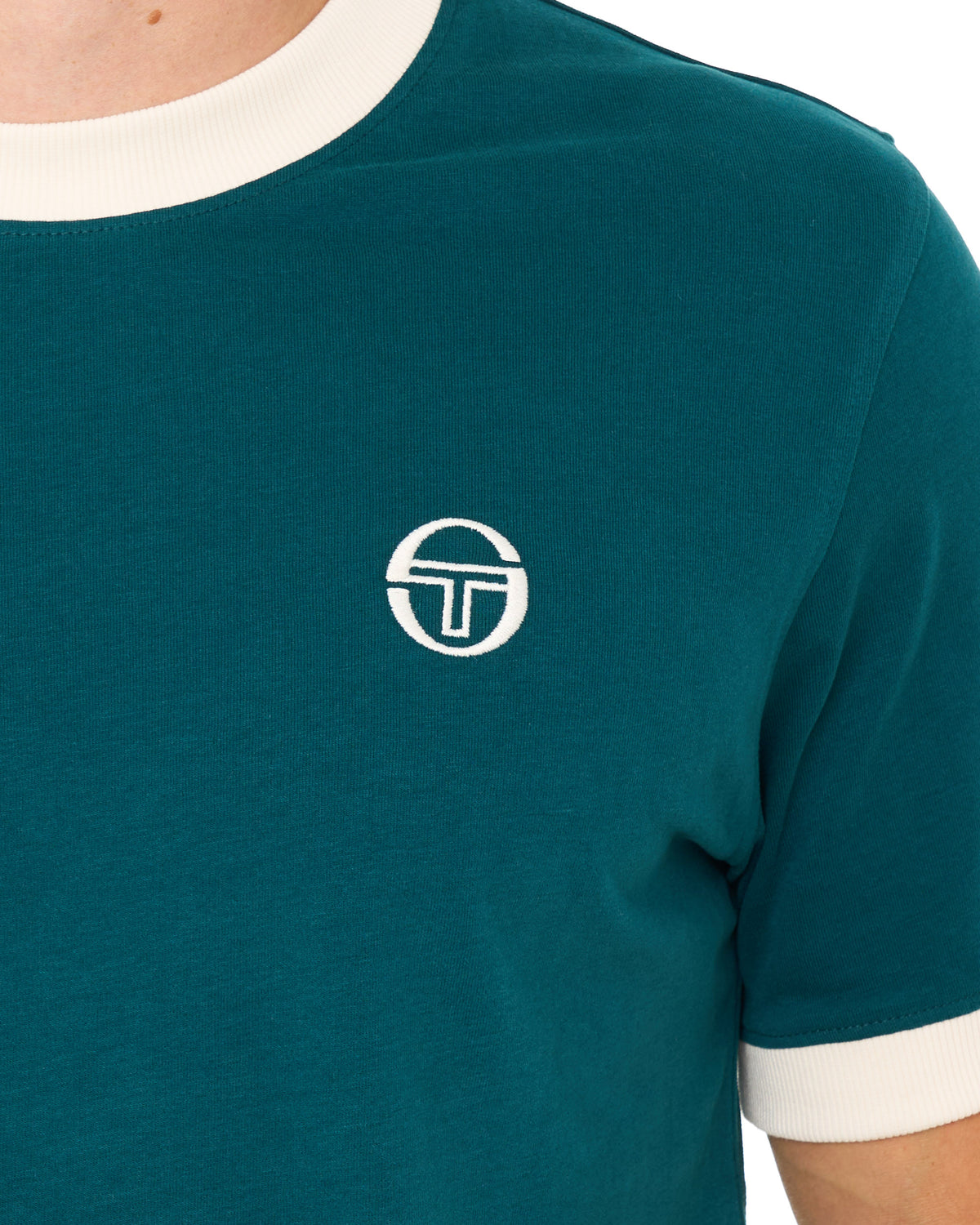 Sergio Tacchini Pro Ringer T Shirt Deep Teal/Gardenia