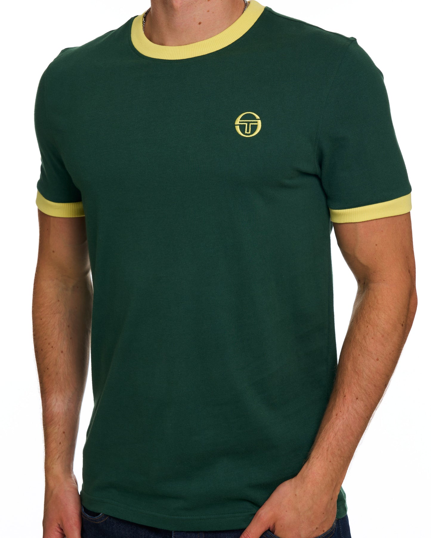 Sergio Tacchini Pro Ringer T Shirt Green/Yellow