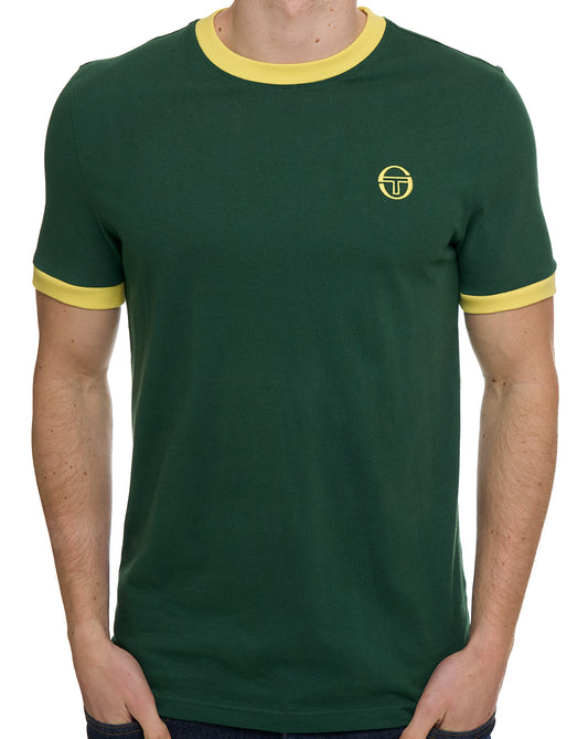 Sergio Tacchini Pro Ringer T Shirt Green/Yellow