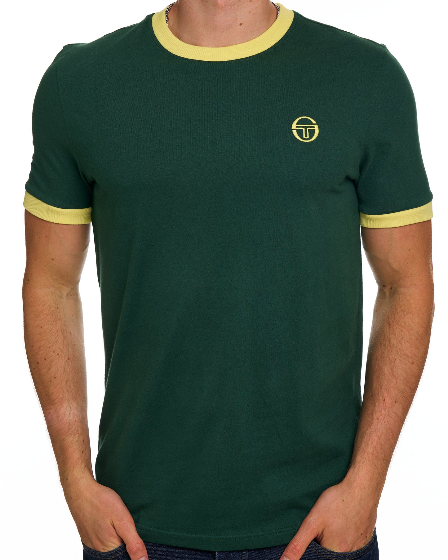 Sergio Tacchini Pro Ringer T Shirt Green/Yellow