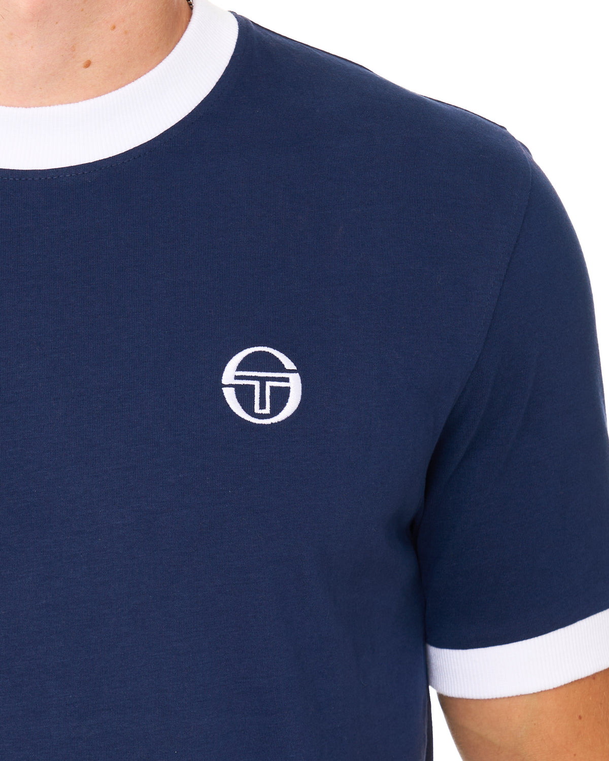 Sergio Tacchini Pro Ringer T Shirt Navy Blue/White