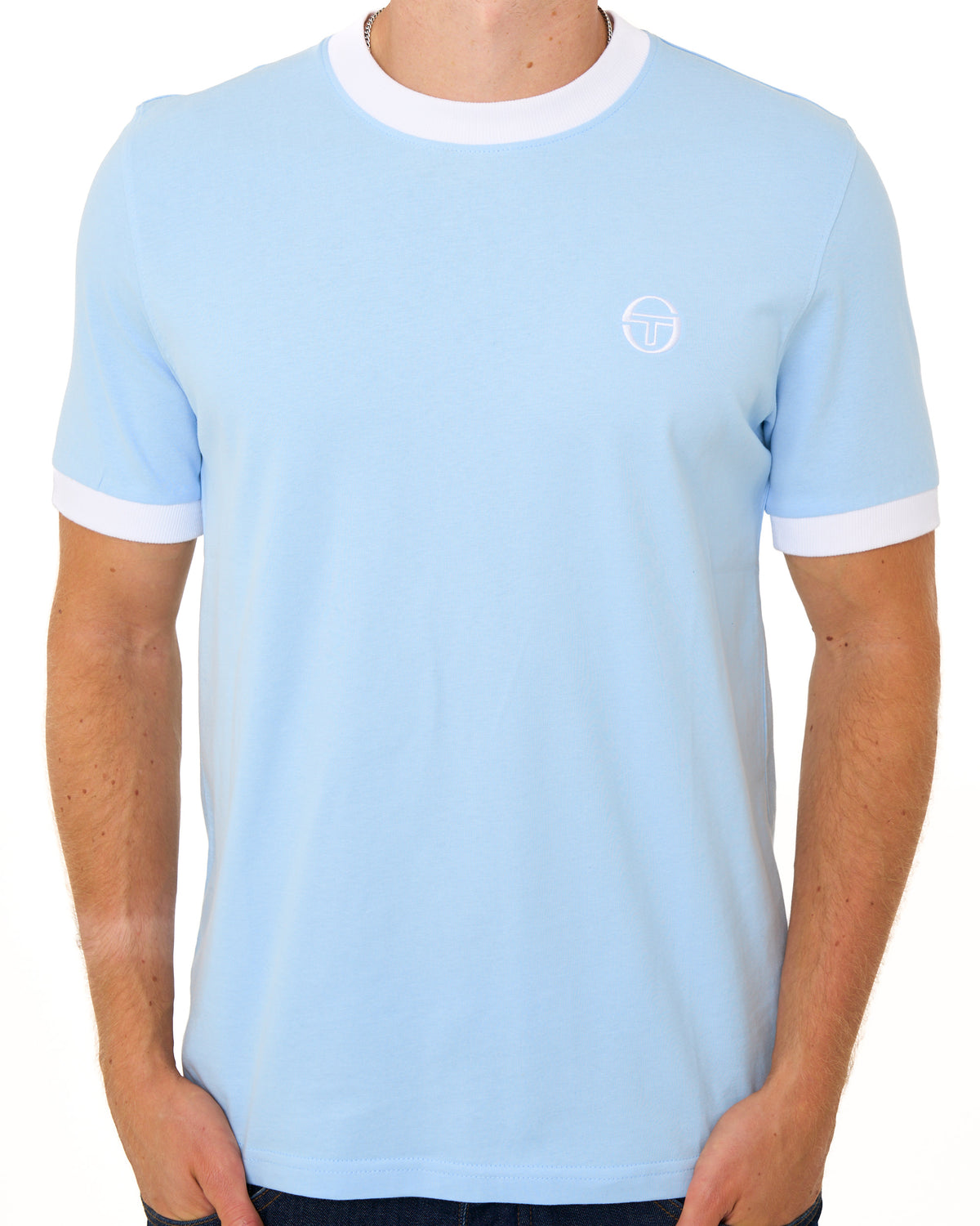 Sergio Tacchini Pro Ringer T Shirt Sky Blue/White