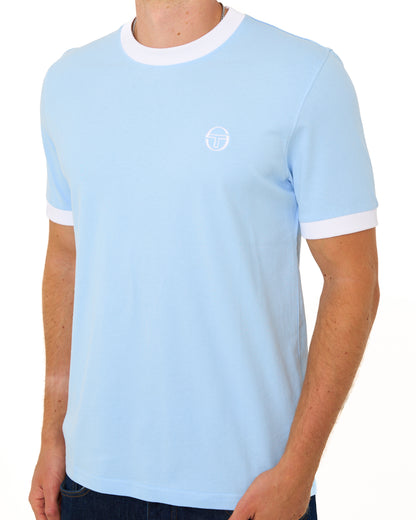 Sergio Tacchini Pro Ringer T Shirt Sky Blue/White