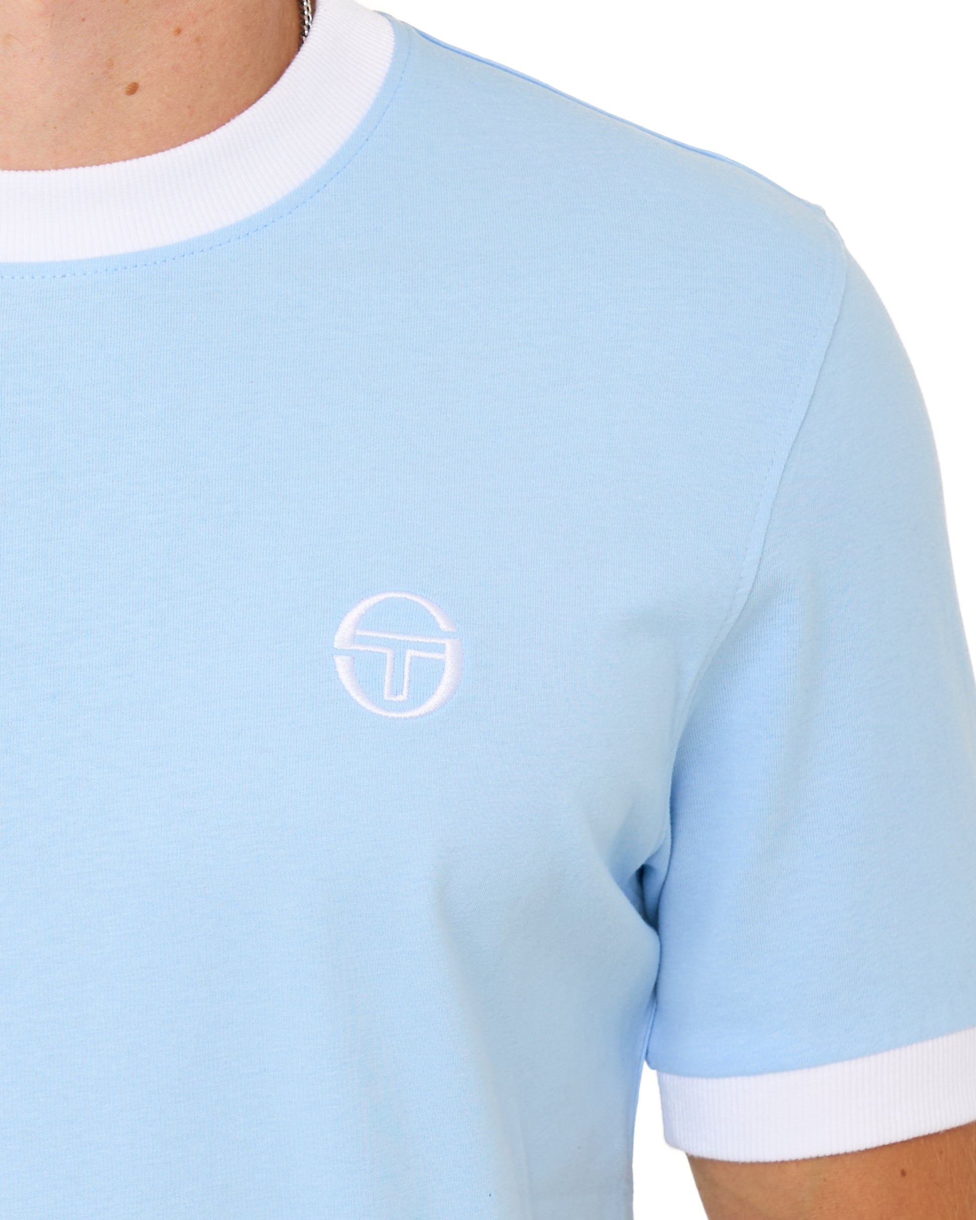 Sergio Tacchini Pro Ringer T Shirt Sky Blue/White