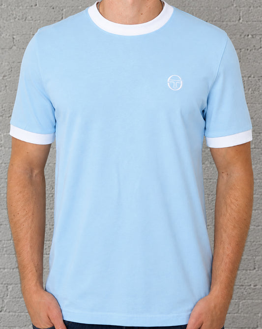 Sergio Tacchini Sergio Tacchini Pro Ringer T Shirt Sky Blue/White