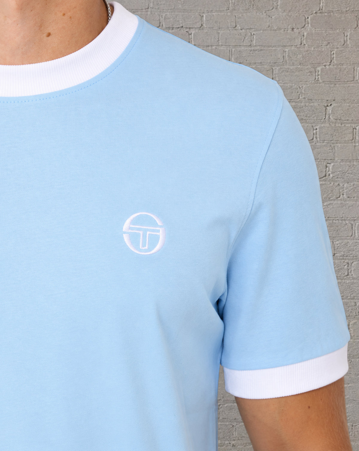 Sergio Tacchini Pro Ringer T Shirt Sky Blue/White