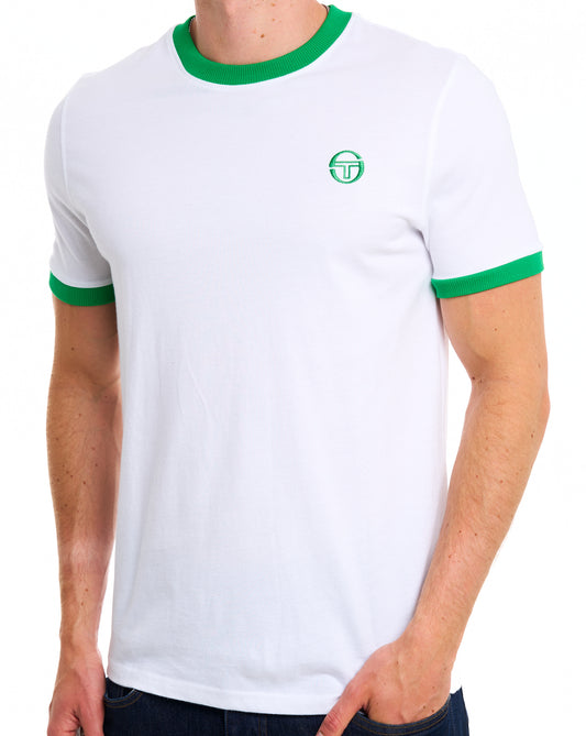 Sergio Tacchini Sergio Tacchini Pro Ringer T Shirt White/Green