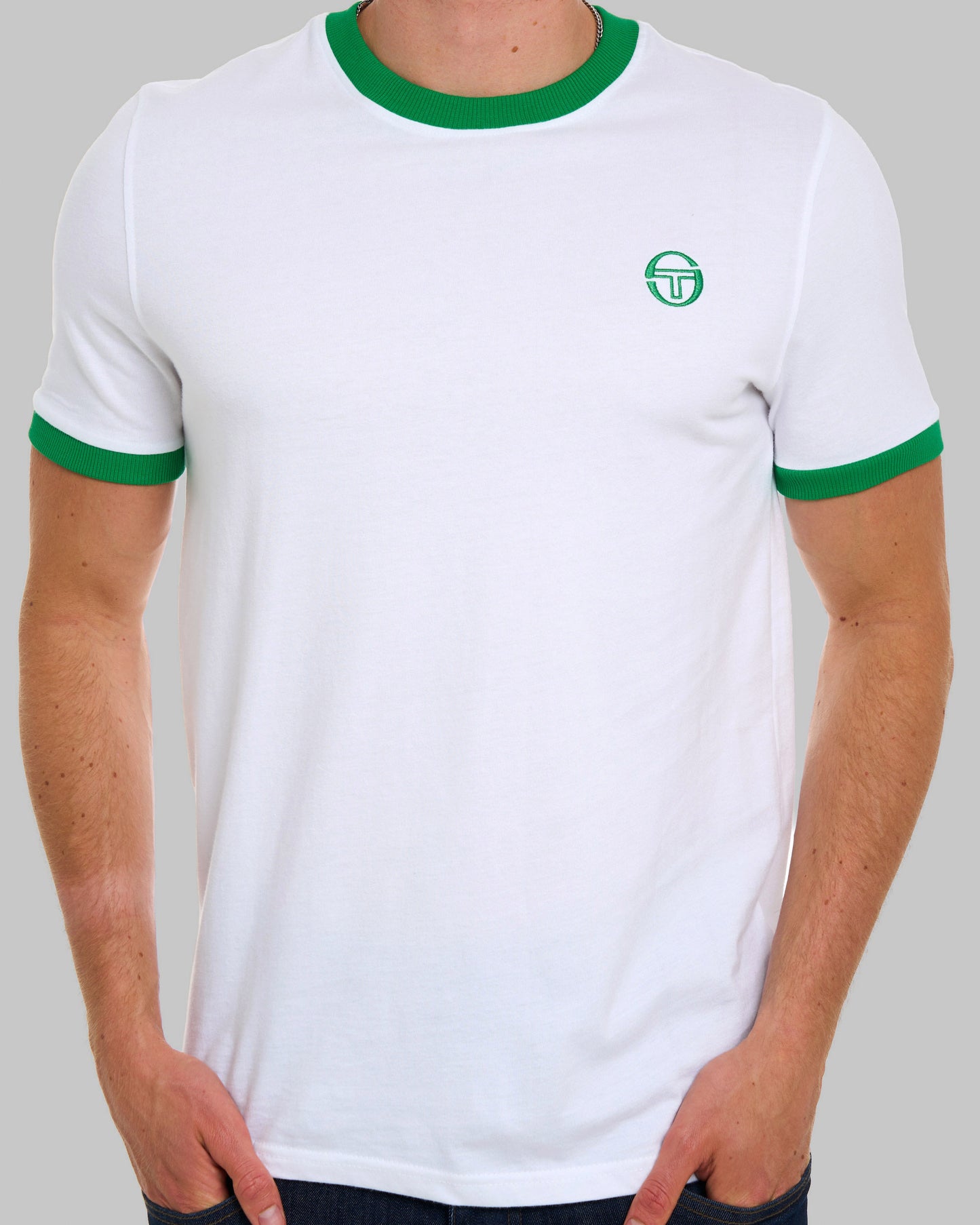 Sergio Tacchini Pro Ringer T Shirt White/Green