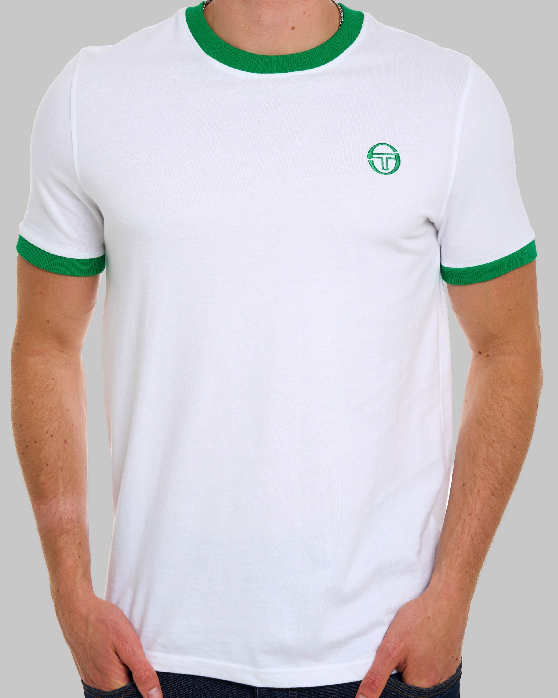 Sergio Tacchini Pro Ringer T Shirt White/Green