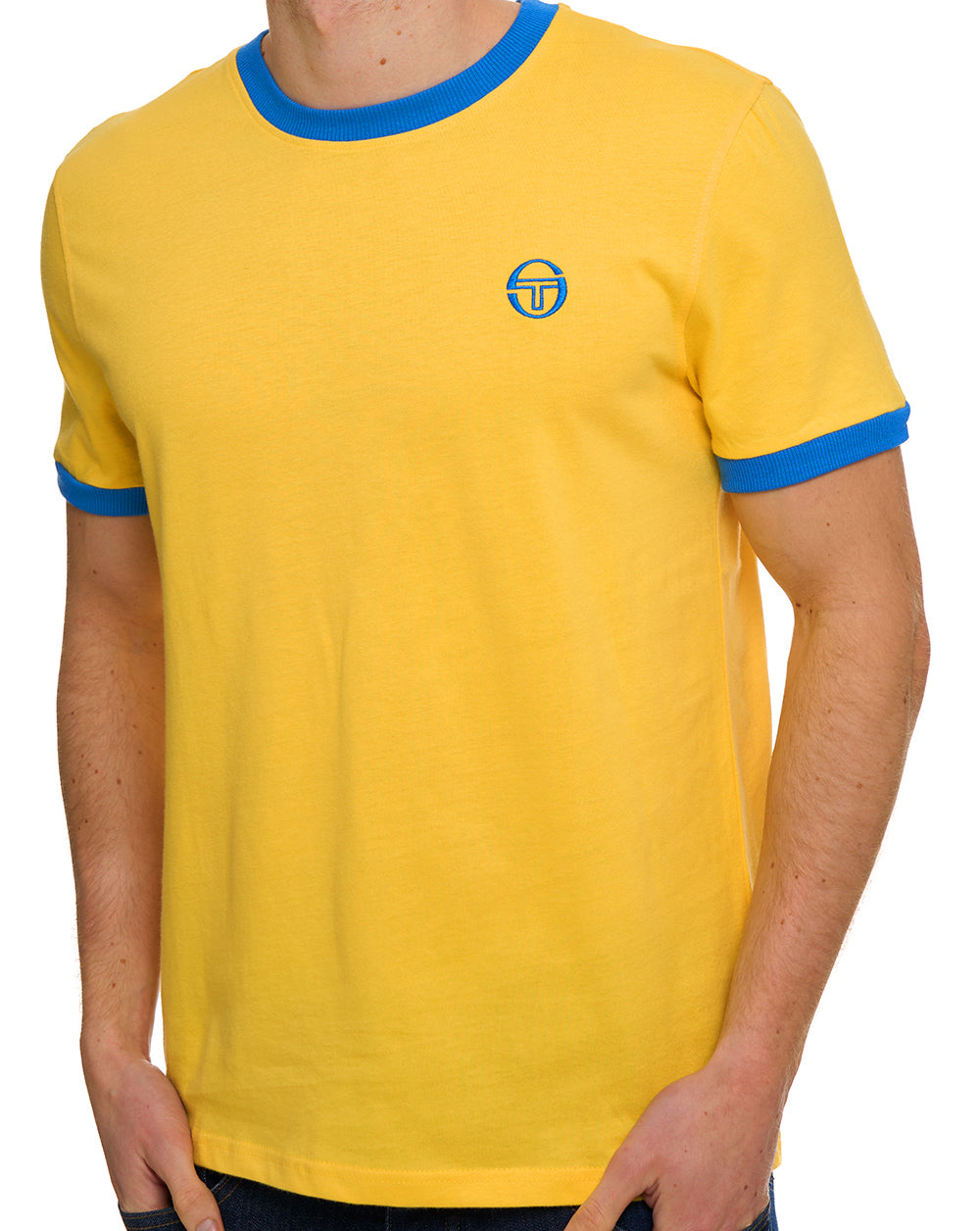 Sergio Tacchini Pro Ringer T Shirt Yellow/Blue