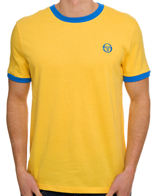 Sergio Tacchini Pro Ringer T Shirt Yellow/Blue