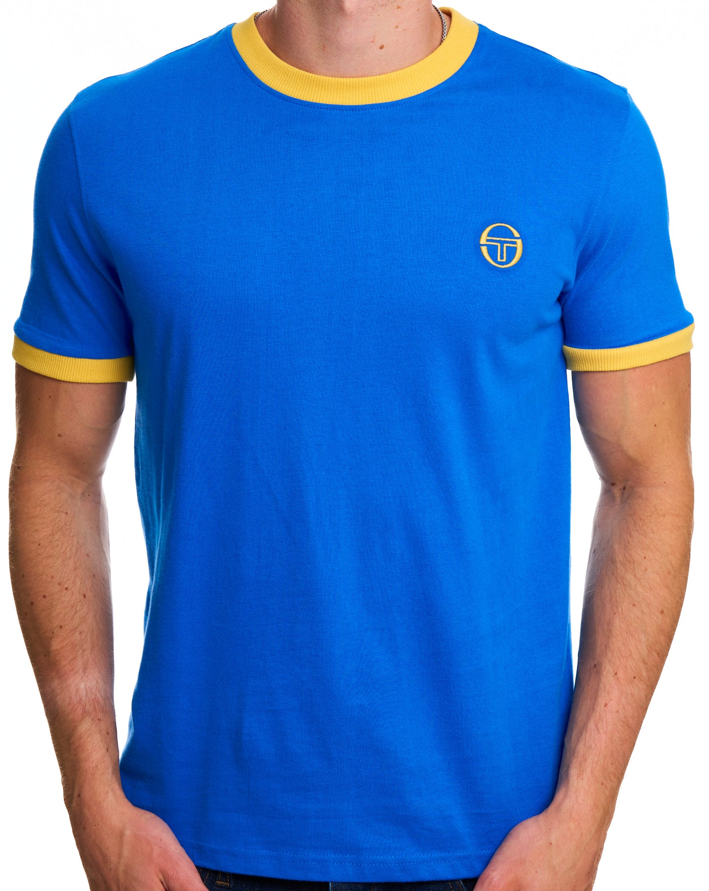Sergio Tacchini Pro Ringer T Shirt Blue/Yellow