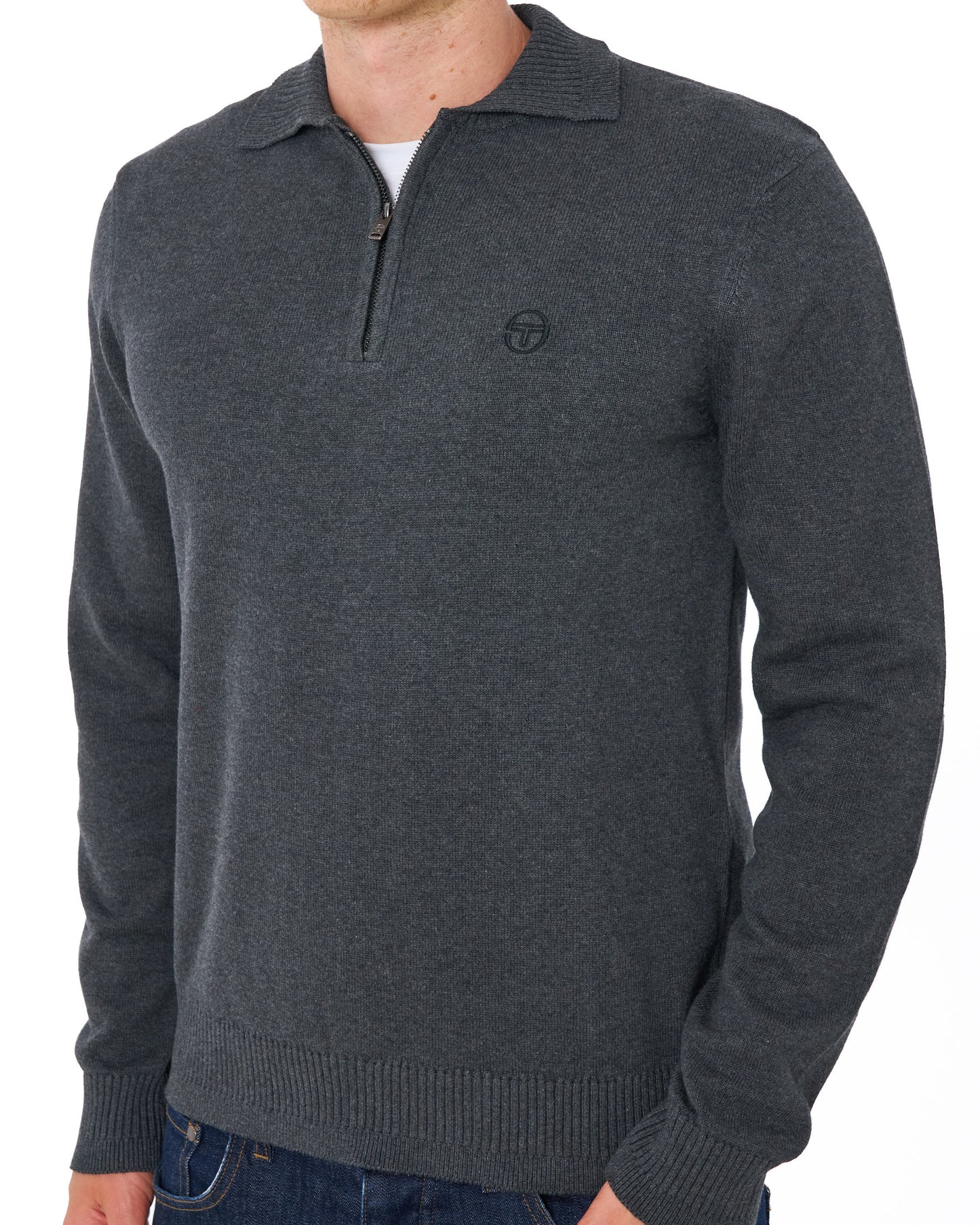 Sergio Tacchini Roberto LS Knitted Polo Charcoal Marl