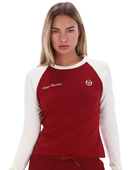 Sergio Tacchini Women Sergio Tacchini Raglan L/S T-Shirt Gardenia Merlot