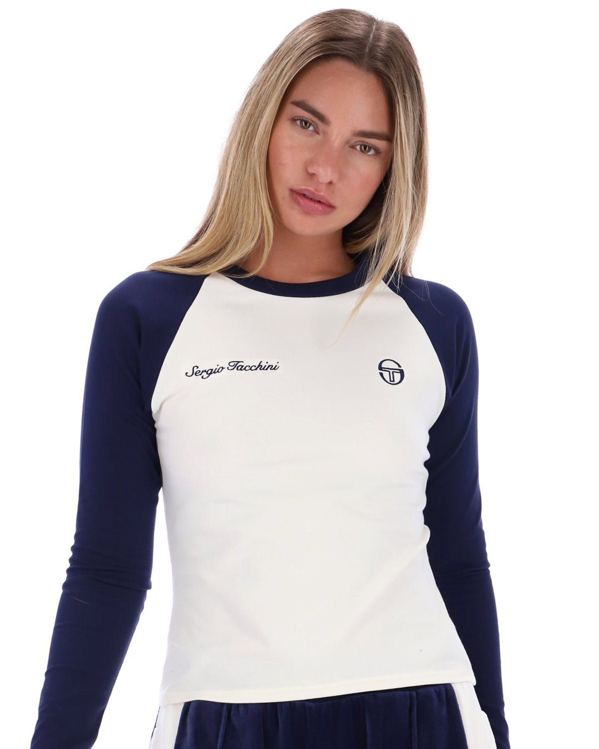 Sergio Tacchini Rosalia LS T-shirt Navy Blue/Gardenia