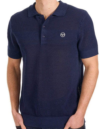 Sergio Tacchini Textured Knit Polo Navy