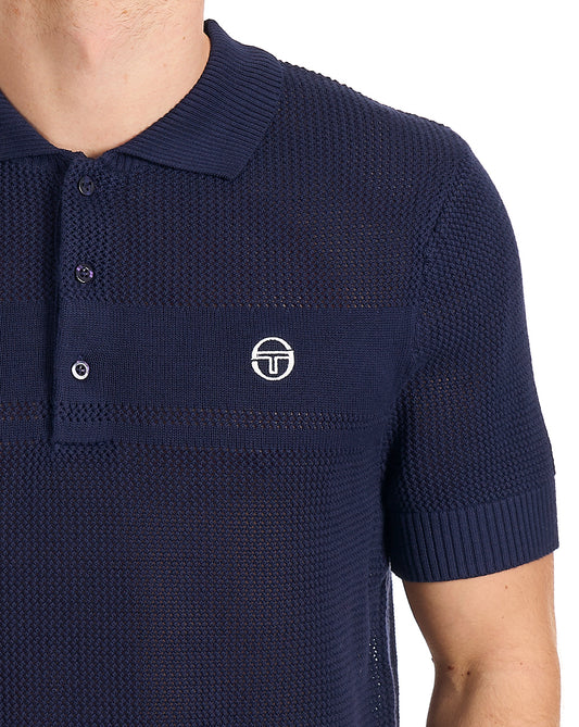Sergio Tacchini Sergio Tacchini Textured Knit Polo Navy