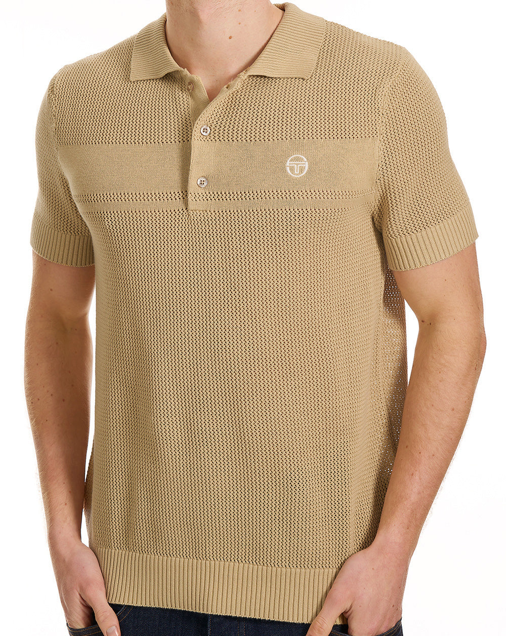 Sergio Tacchini Textured Knit Polo Sand
