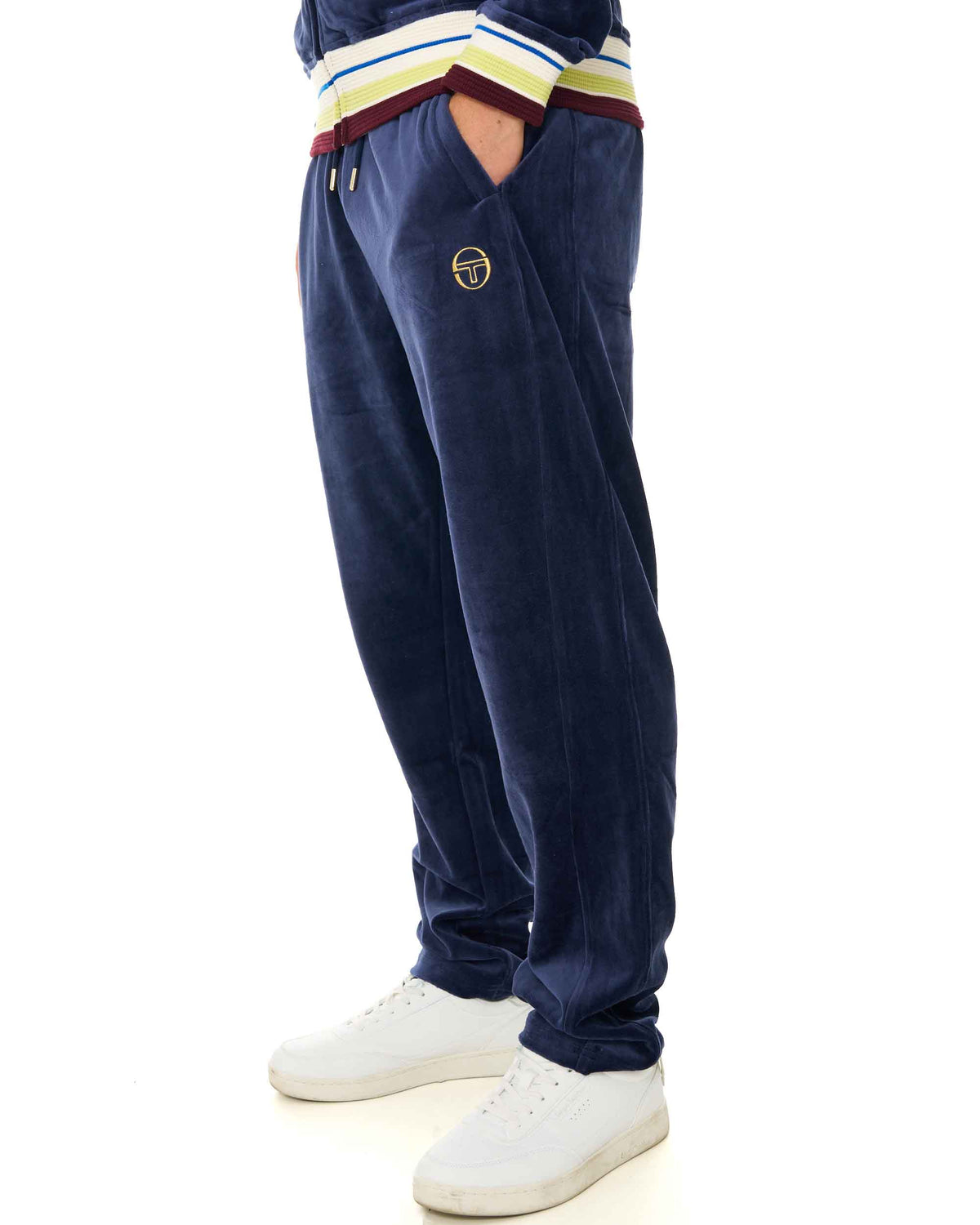 Sergio Tacchini Satori Velour Track Pant Navy Blue