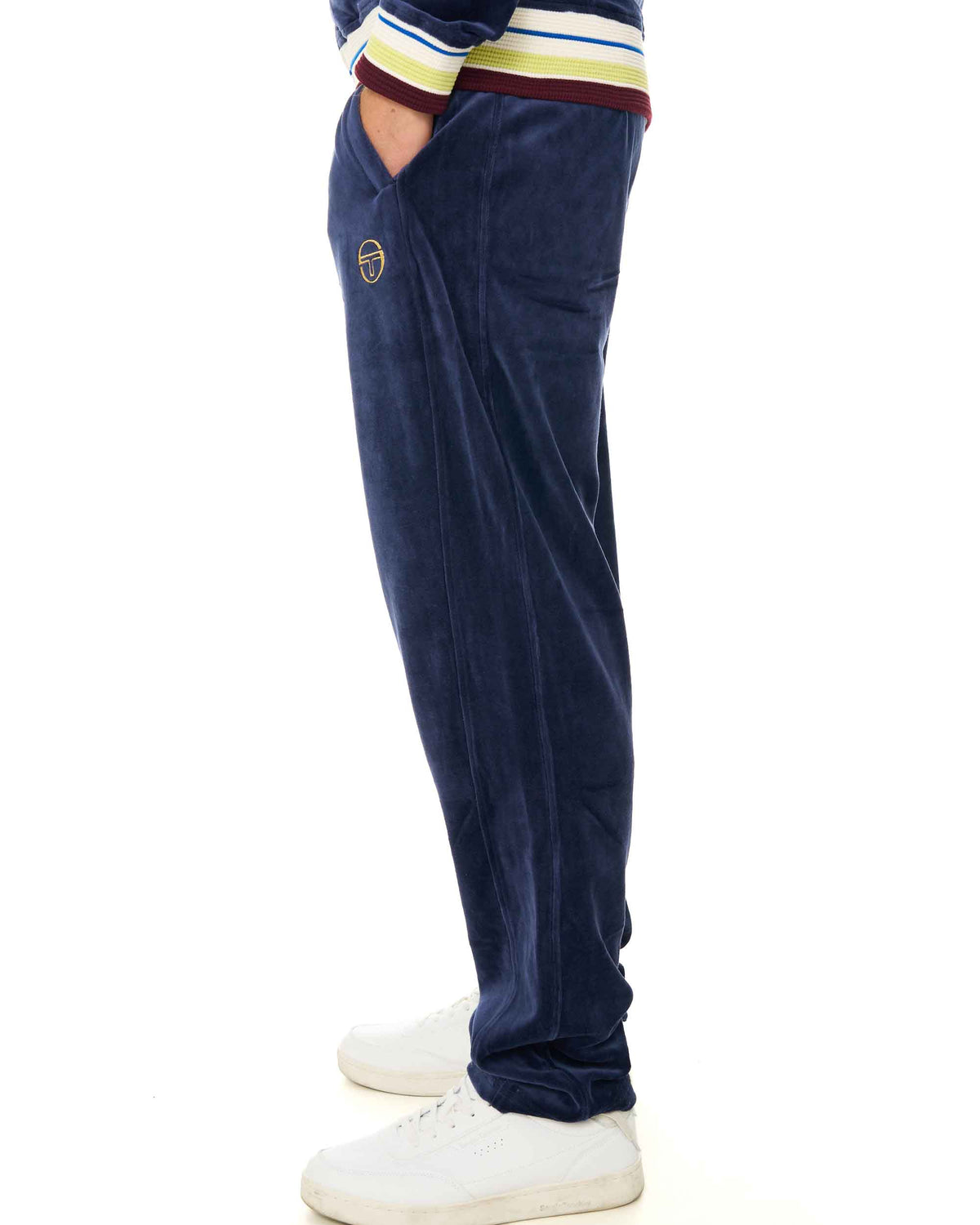 Sergio Tacchini Satori Velour Track Pant Navy Blue