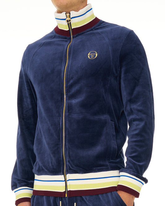 Sergio Tacchini Sergio Tacchini Sartori Velour Track Top Navy Blue