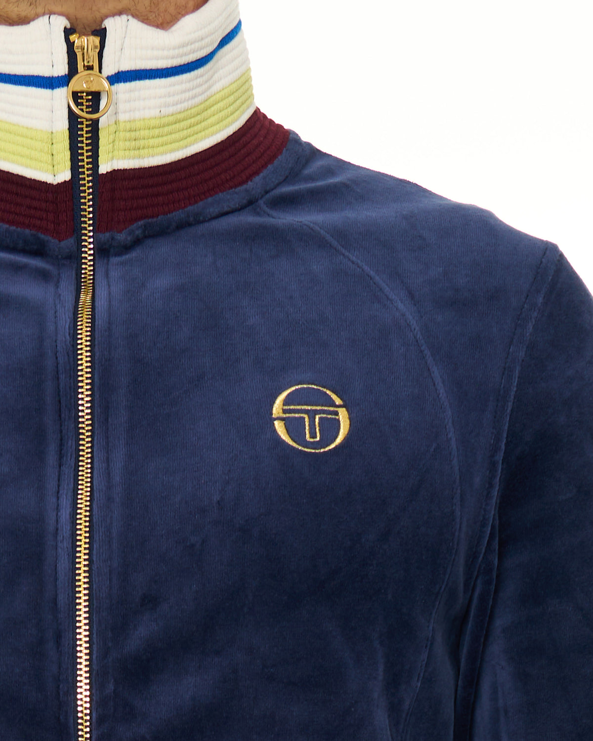 Sergio Tacchini Sartori Velour Track Top Navy Blue