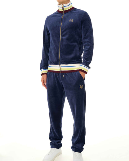 Sergio Tacchini Satori Velour Track Pant Navy Blue