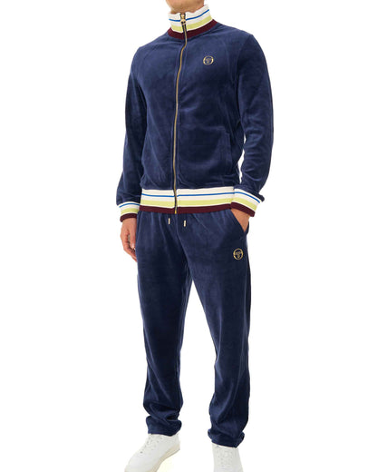 Sergio Tacchini Sartori Velour Track Top Navy Blue