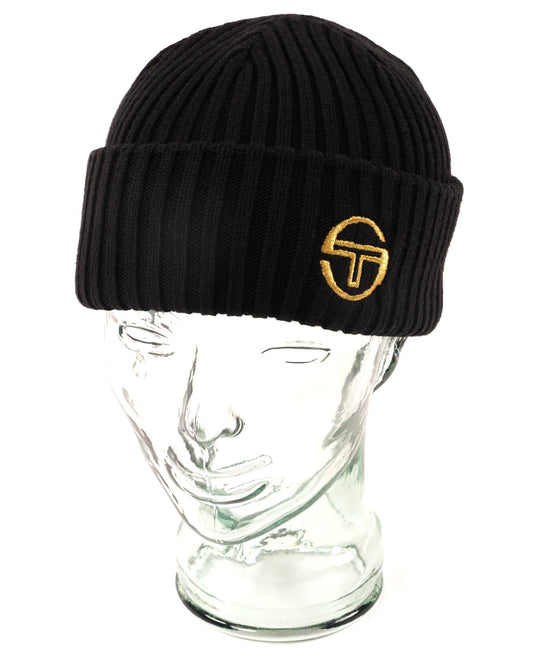 Sergio Tacchini Sergio Tacchini Seppi Ribbed Beanie Black/Old Gold
