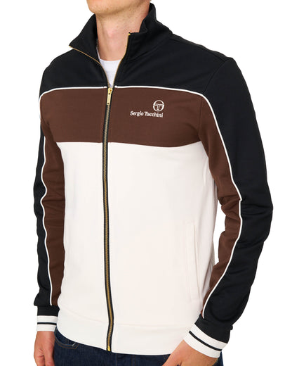 Sergio Tacchini Spiga Track Top Black/Brown/Gardenia